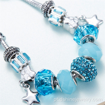 Bracelete de cristal de Bead DIY charme pulseira chave vidro para mulheres